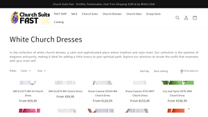 Church Suits Fast - White Church Dresses