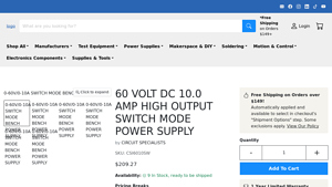 Circuit Specialists - 60 Volt High Output Switching DC Power Supply