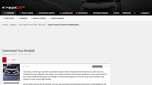 CivicX - 3D Printed Aero Kit for 2016+ Honda Civic