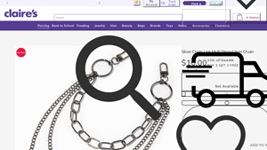 Claire's - Silver Chain Link Multi Strand Jean Chain