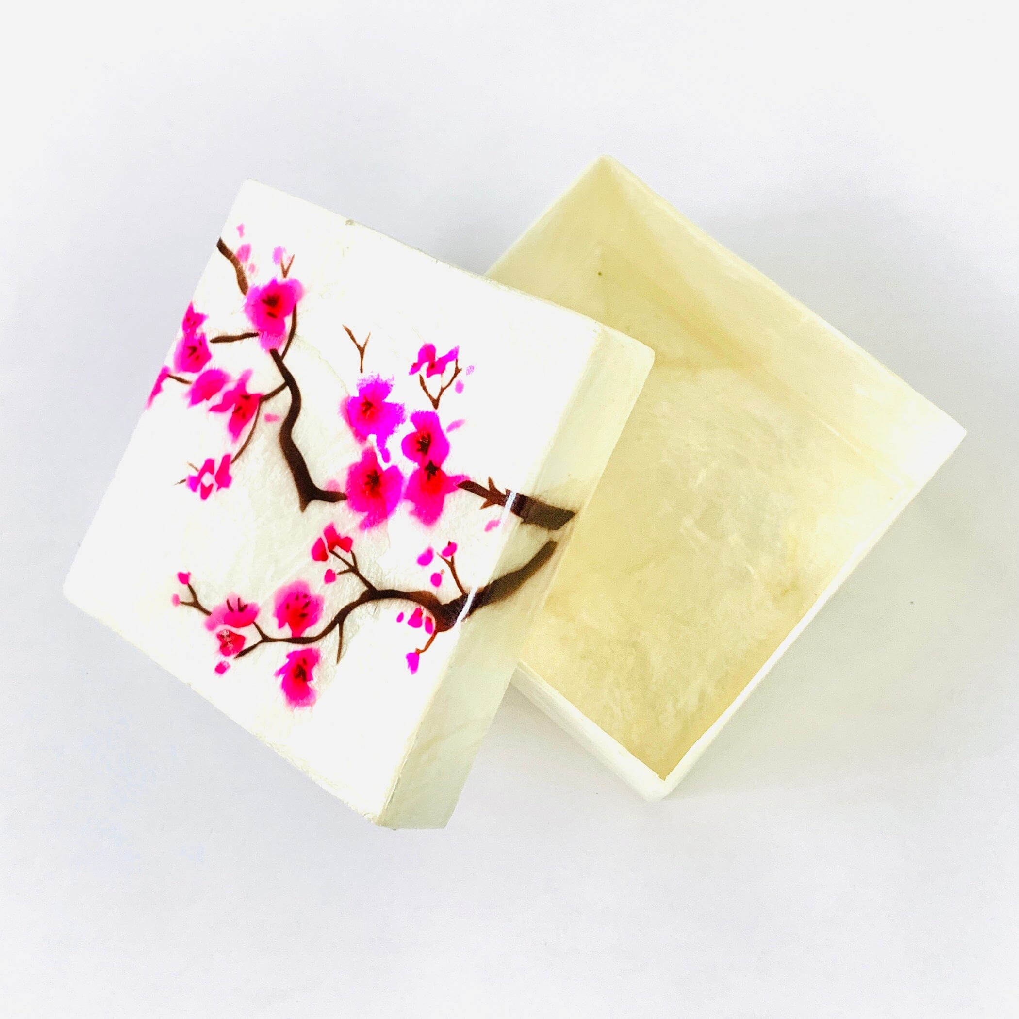 An application scenario or product detail of classic vintage cherry blossom trinket box square - Image 4