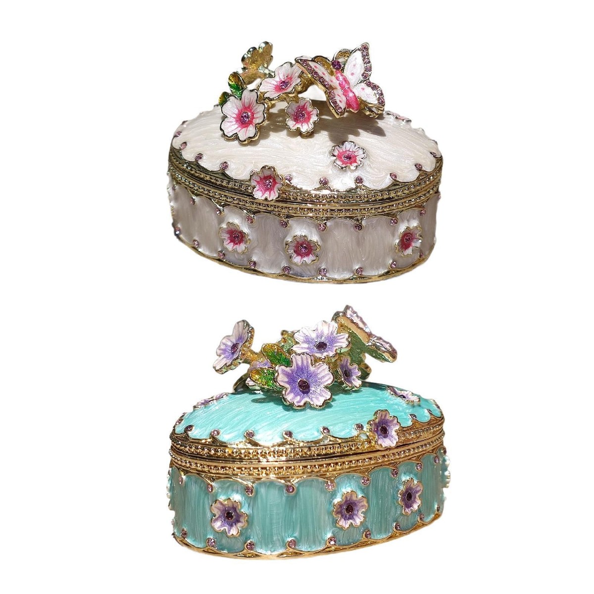 An application scenario or product detail of classic vintage cherry blossom trinket box square - Image 17