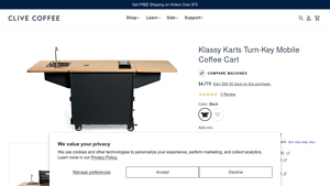 Clive Coffee - Klassy Karts Turn-Key Mobile Coffee Cart
