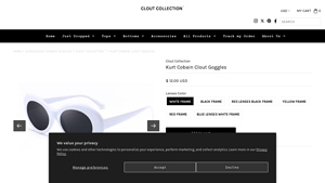 Clout Collection - Kurt Cobain Clout Goggles