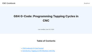 CNC Cookbook - G84 & G74 Tapping Solutions