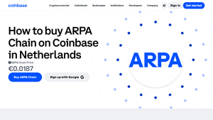 Screenshot of How to buy ARPA Chain on Coinbase in United States