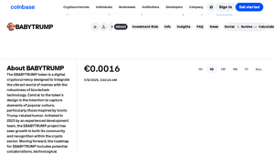 Screenshot of babytrump - Coinbase