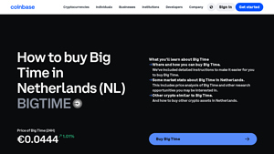 Screenshot of How to Buy Big Time (BIGTIME) in United States - Coinbase