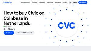 Screenshot of How to Buy Civic (CVC) in United States - Coinbase