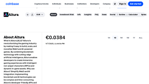 Screenshot of Altura Price, ALU Price, Live Charts, and Marketcap - Coinbase