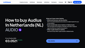 Screenshot of How to Buy Audius (AUDIO) in United States - Coinbase