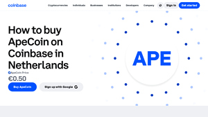 Screenshot of How to Buy ApeCoin (APE) in United States - Coinbase