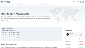 Screenshot of How to Buy Altura(ALU) Crypto Step by Step - CoinCarp