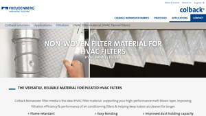 Colback Solutions - Nonwoven HVAC Filter Media