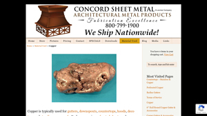 Concord Sheet Metal - Copper Sheets and Products