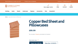 Copper Clothing - Anti-Microbial Copper Bed Sheets & Pillowcases