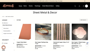 Copperlab - Hammered Copper Sheet Metal Decor