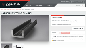 CoreMark Metals - Hot Rolled Steel MC Channel