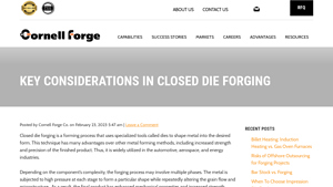 Cornell Forge - Closed Die Forging Solutions
