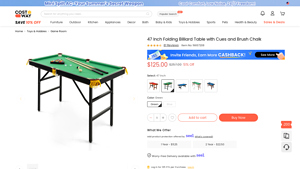 Costway - 47 Inch Folding Billiard Table