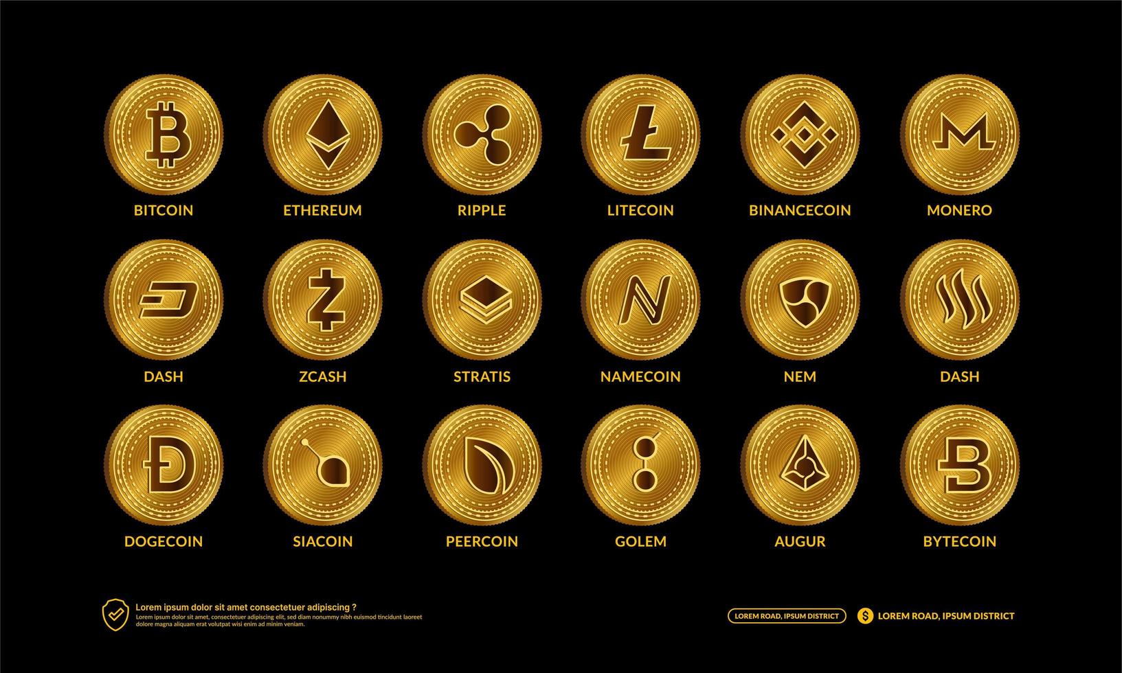 Featured image for coti crypto - Cryptocurrency Coins set, Blockchain ...