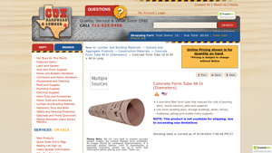 Cox Hardware - Concrete Form Tube 48 In