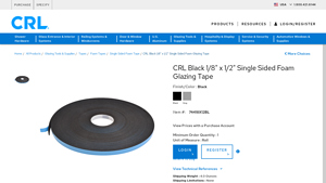 CR Laurence - Black Foam Glazing Tape