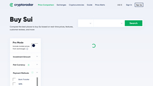 Screenshot of Buy Sui: Compare 11 Best Exchanges (183 Reviews) - Cryptoradar