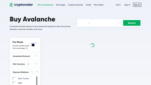 Screenshot of Buy Avalanche: Compare 15 Best Exchanges (215 Reviews)