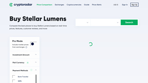Screenshot of Buy Stellar Lumens: Compare 15 Best Exchanges (220 Reviews)