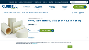Curbell Plastics - Nylon Tube Natural Cast