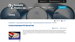 API Plastics - Custom Furniture Grade PVC Pipe