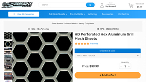 Custom Car Grills - Heavy Duty Perforated Hex Aluminum Grill Mesh Sheets