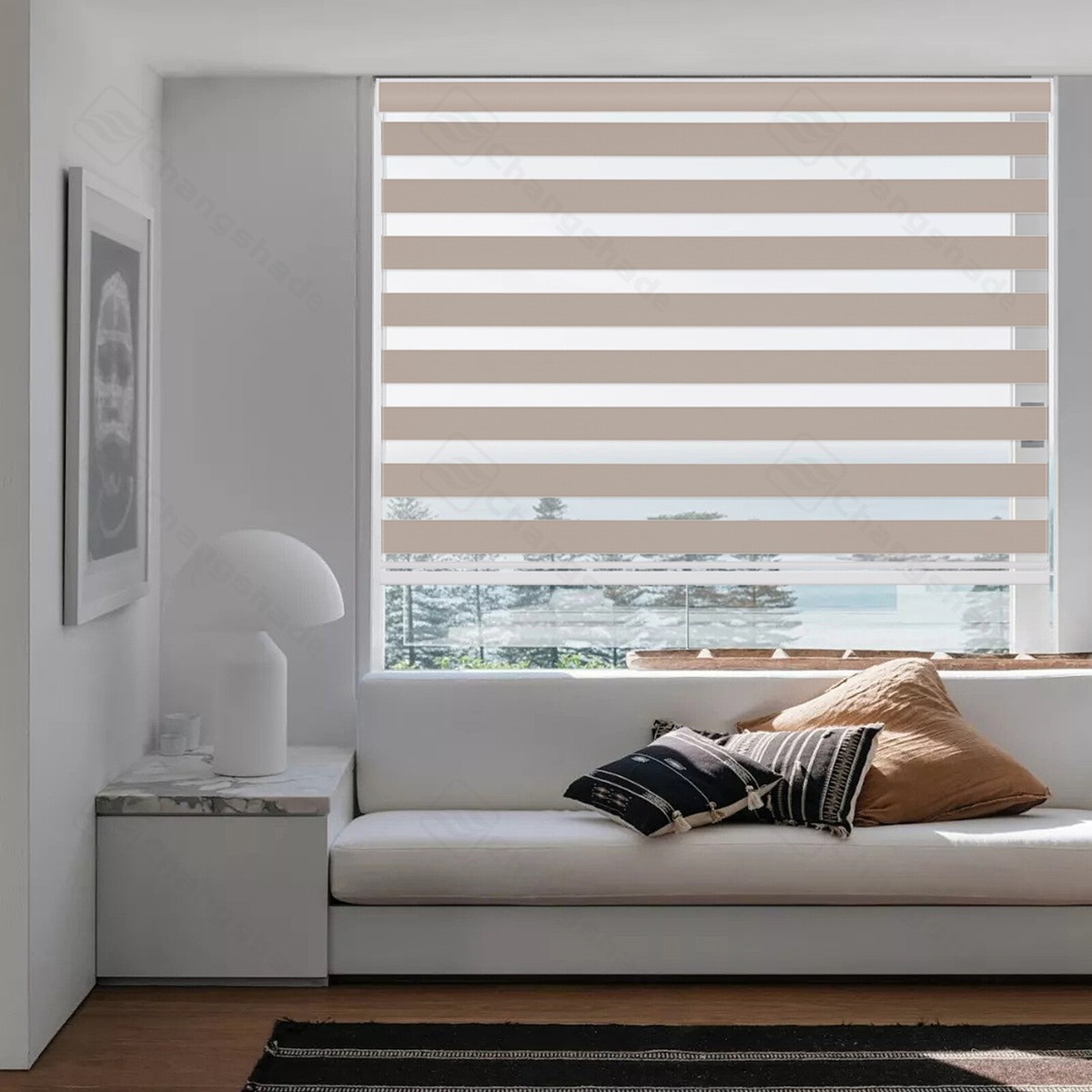 An application scenario or product detail of customized zebra blinds with motor - Image 2