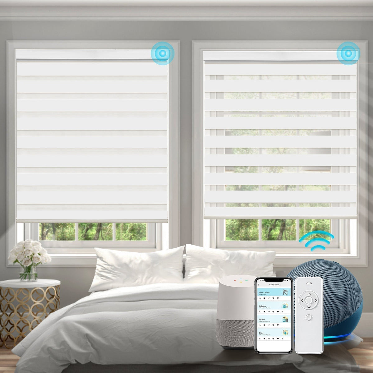 An application scenario or product detail of customized zebra blinds with motor - Image 10