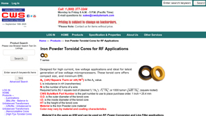 CWS ByteMark - Iron Powder Toroidal Cores