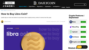Screenshot of How to Buy Libra Coin? - DailyCoin