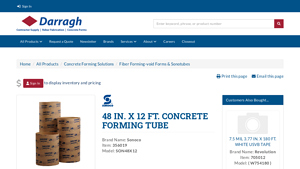 Sonoco-Darragh - 48 IN. X 12 FT. Concrete Forming Tube