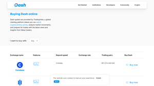 Screenshot of Easily Buy Dash Online With Any Payment Method now! - Dash.org