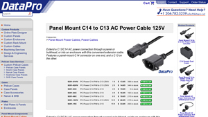 DataPro - Panel Mount C14 to C13 AC Power Cable
