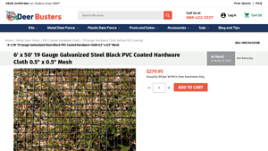 Deer Busters - 6' x 50' Galvanized Steel Hardware Cloth