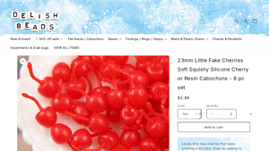 Delish Beads - 23mm Soft Squishy Cherry Cabochons