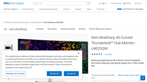 Dell - UltraSharp 40 Curved Thunderbolt™ Hub Monitor