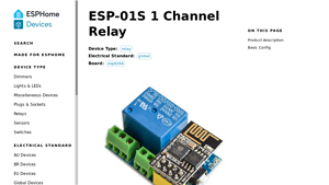 ESPHome - ESP-01S 1 Channel Relay