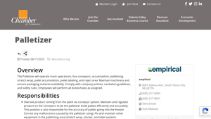 Siouxland Chamber - Palletizer Position