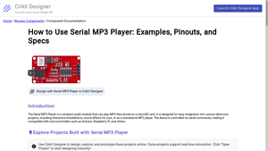 Cirkit Designer - Serial MP3 Player