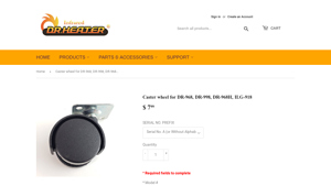 DR Heater - Caster Wheel for Models DR-968, DR-998, DR-968H, ILG-918