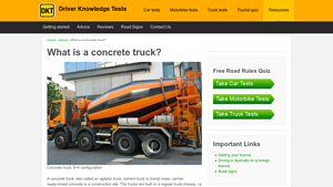 Driver Knowledge Tests - Concrete Truck Specifications