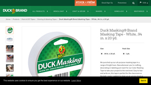 Duck Brand - White 94 in x 20 yd Painting Masking Tape