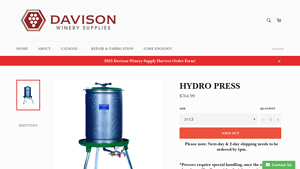 Davison Winery Supplies - Hydro Press